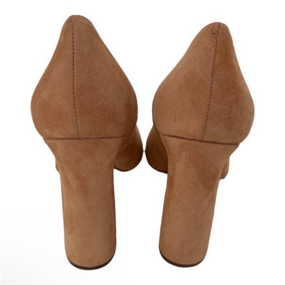 SEBASTIAN Italy Pumps Sand Suede Leather Heels Women's Sz 38 NIB $600 - Picture 7 of 13
